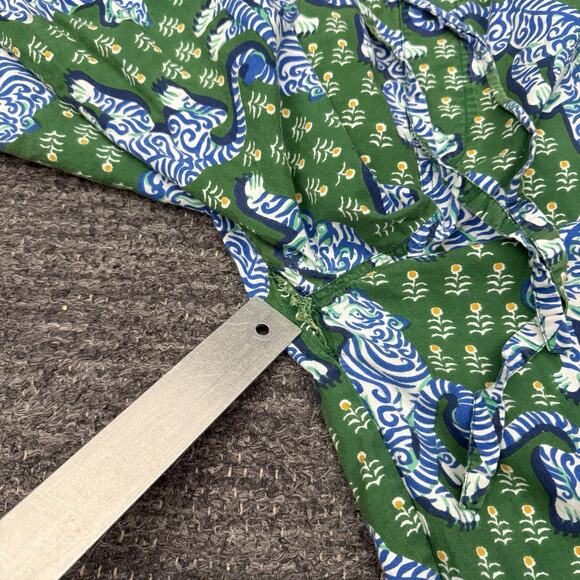 Anthropologie Print Fresh Pajamas Women 1X Blue Tiger Queen Pants Long Sleeve - Picture 6 of 16